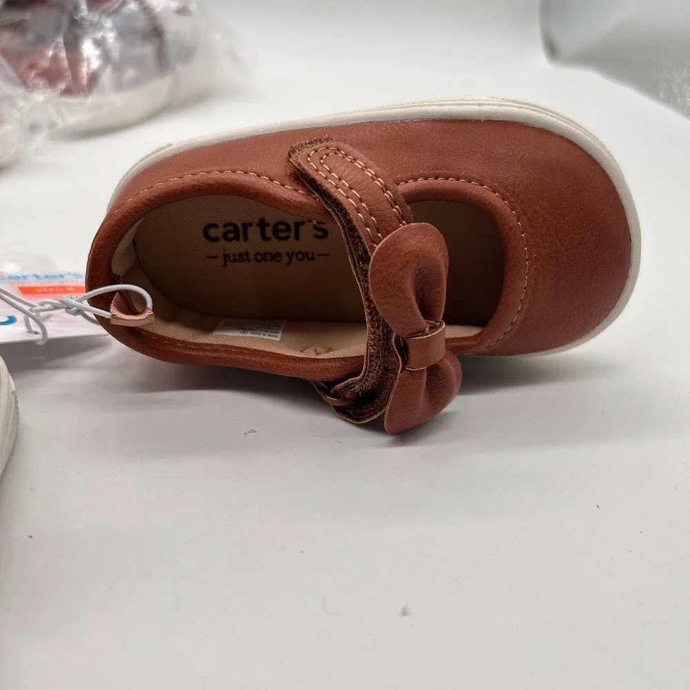 Carters‎ Girls Brown Mary Jane Bow Shoes Reseller Bundle of 6 Walking Size 4 NEW
